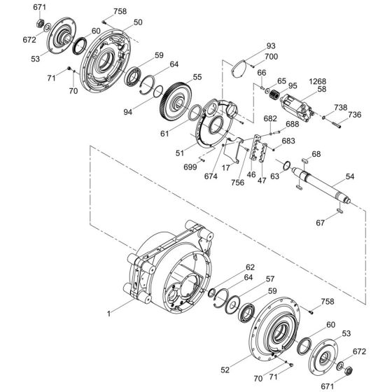 Drum Drive Assembly for Wacker RTK82-SC3 Trench Roller