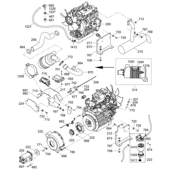 Engine Assembly for Wacker RTKx-SC3 Trench Roller