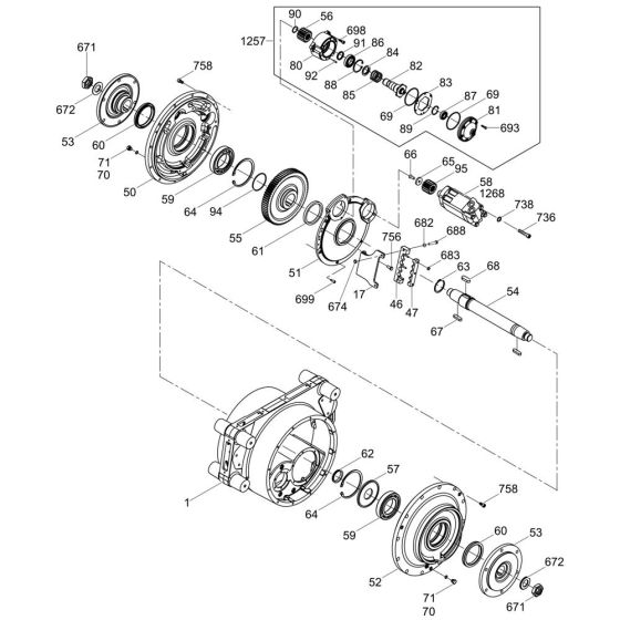 Drum Drive with Brake Assembly for Wacker RTKx-SC3 Trench Roller