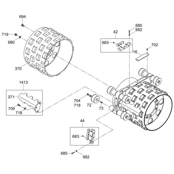 Front Drum Assembly for Wacker RTL82-SC3 Trench Roller