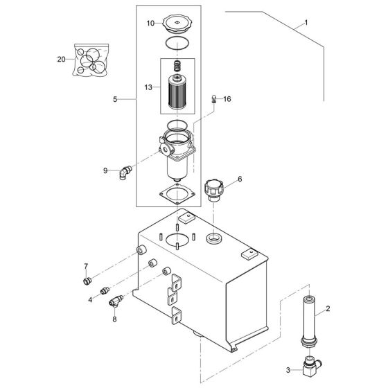 Hydraulic Tank Assembly for Wacker RTL82-SC3 Trench Roller