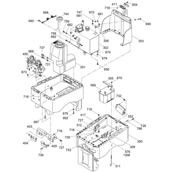 Rear Frame Assembly for Wacker RTL82-SC3 Trench Roller