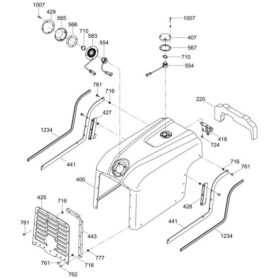 Front Cover Assembly for Wacker RTL82-SC3 Trench Roller