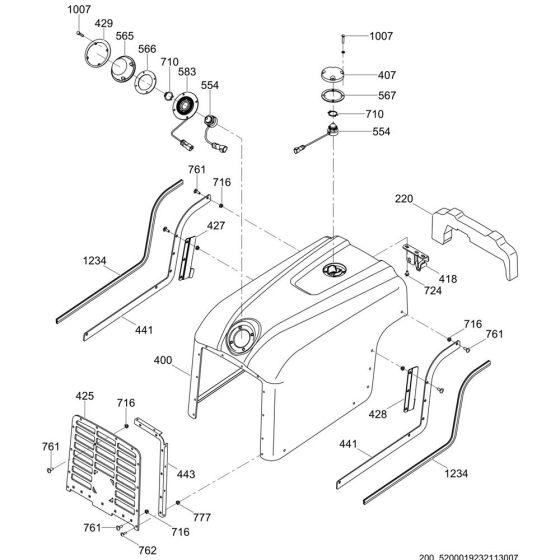 Front Cover Assembly for Wacker RTLx-SC3 Trench Roller