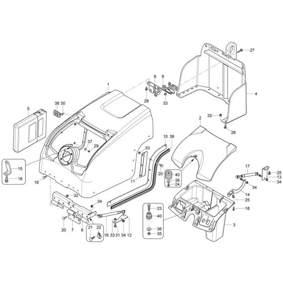 Rear Hood Assembly for Wacker RTSC3 Trench Roller