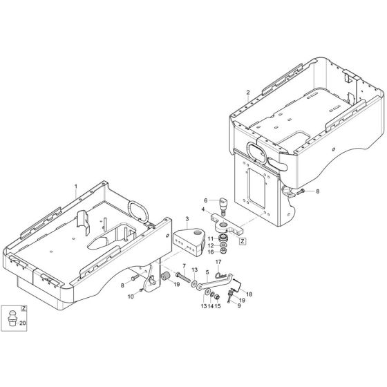 Frame Assembly for Wacker RTSC3 Trench Roller