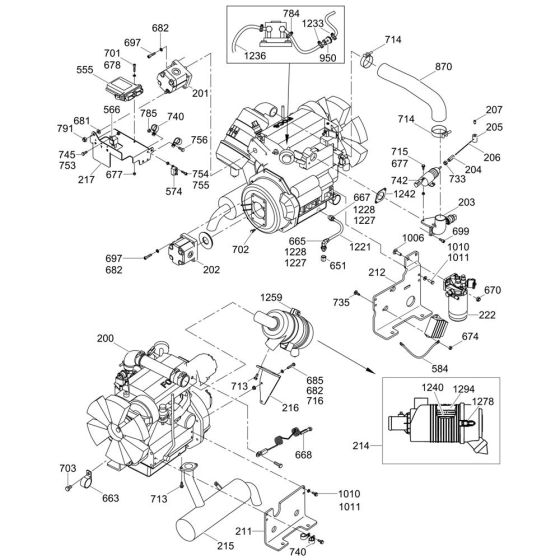 Engine Assembly for Wacker RTx-SC2 Trench Roller