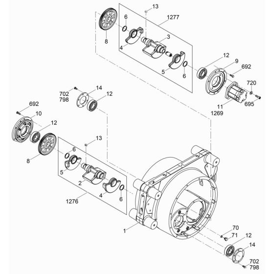 Exciter Assembly for Wacker RTx-SC2 Trench Roller