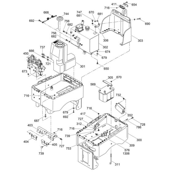 Rear Frame Assembly for Wacker RTx-SC2 Trench Roller