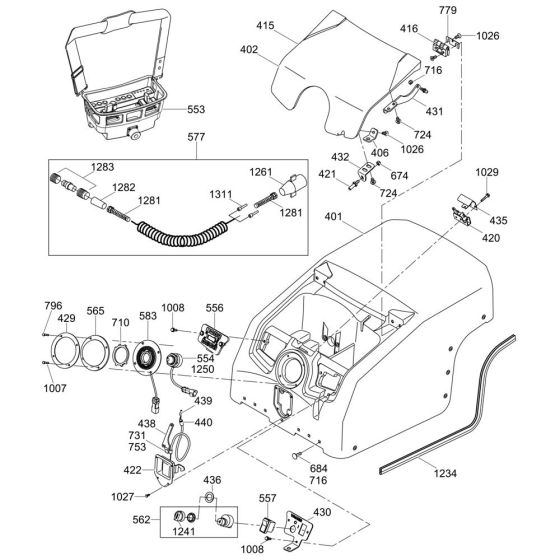 Rear Control Assembly for Wacker RTx-SC2 Trench Roller