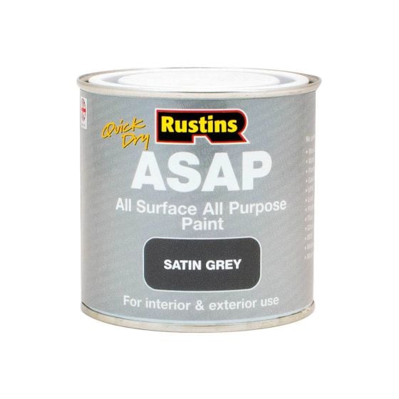 Rustins ASAP Paint Grey Quick-Drying All Surface All Purpose (ASAP) 250ml