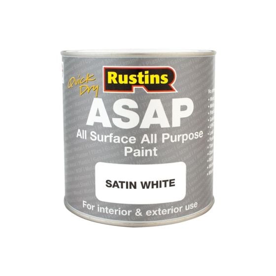 Rustins ASAP Paint White Quick-Drying All Surface All Purpose -ASAP 1 Litre