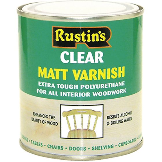 Polyurethane Varnish Matt Clear 500ml by Rustins - POMC500