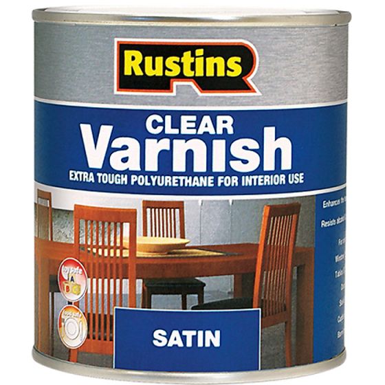 Polyurethane Varnish Satin Clear 500ml by Rustins - POSC500