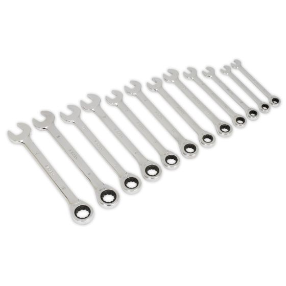 Ratchet Combination Spanner Set 12pc Metric Sealey Part No. S0634