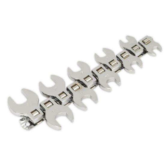 Crow's Foot Open End Spanner Set 10pc 3/8"Sq Drive Metric Sealey Part No. S0866