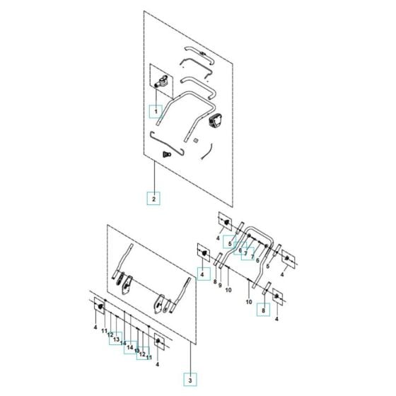 Handle, Controls Assembly for Husqvarna S 138C Scarifier