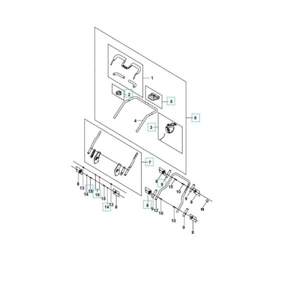 Handle, Controls Assembly for Husqvarna S 138i Scarifier