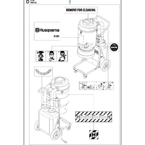 Decals for Husqvarna S26 Dust Extractor