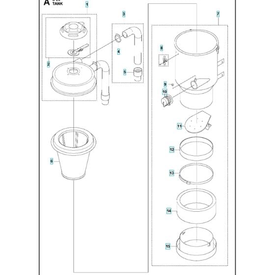 Tank Assy for Husqvarna S26 Dust Extractor