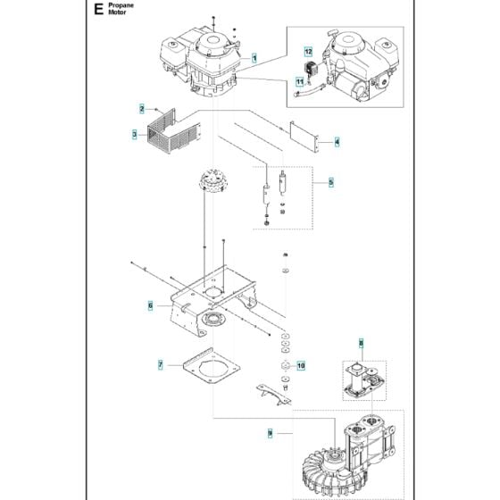 Motor Assy for Husqvarna S36 Petrol Dust Extractor