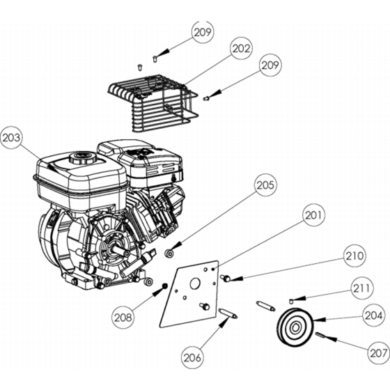 Engine Assembly for Husqvarna S500 PRO Lawn Care Equipment