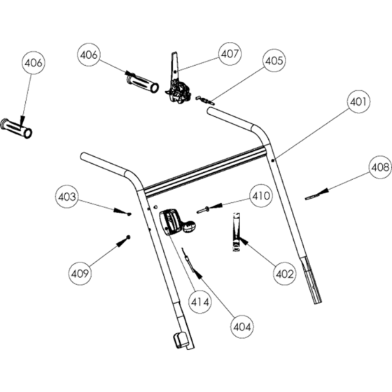 Handles and Controls Assembly for Husqvarna S500 PRO Lawn Care Equipment