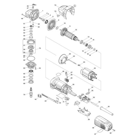 Complete Assembly for Makita SA5040C Polisher