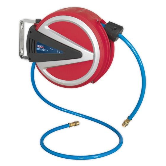 Retractable Air Hose Reel 6.5mtr 6.5mm ID - PU Hose Sealey Part No. SA811