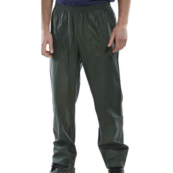 Super B-Dri Over-Trousers Elasticated Waist Studded Ankle Olive Green XXL