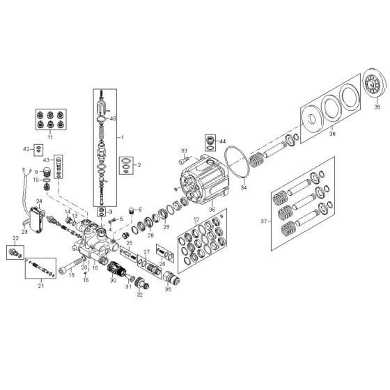 Pump Assembly for Nilfisk SC UNO 4M-160/720 PS 400/3/50 Pressure WSHER