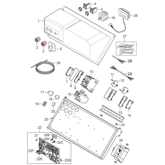 Electric Box Assembly -1 for Nilfisk SC UNO 5M- 200/1050 L 400/3/50 Pressure Washer