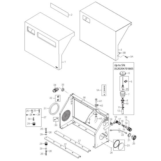 Cabinet Assembly for Nilfisk SC UNO 5M- 200/1050 L 400/3/50 Pressure Washer