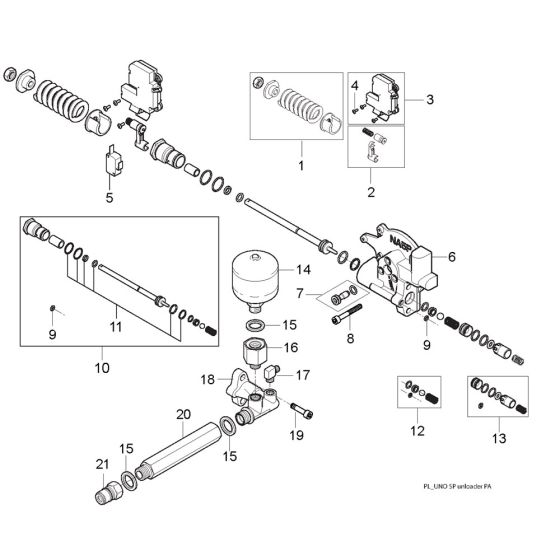 Unloader Assembly for Nilfisk SC UNO 5M-200/1050 400/3/50 Pressure Washer