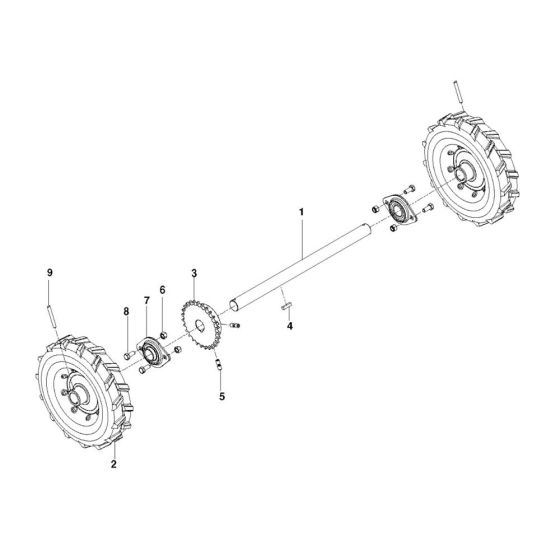 Wheel Assembly for Husqvarna SC18A Sod Cutter