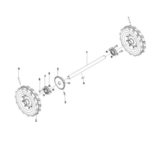 Wheel Assembly for Husqvarna SC18A BF Sod Cutter