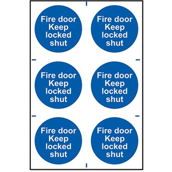 Fire Door Keep Locked Shut - PVC 200 x 300mm by Scan - 153