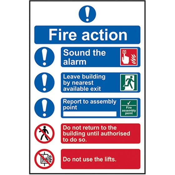 Fire Action Procedure - PVC 200 x 300mm by Scan - 178