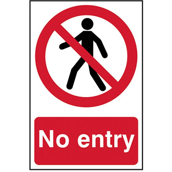 No Entry - PVC 200 x 300mm by Scan - 600