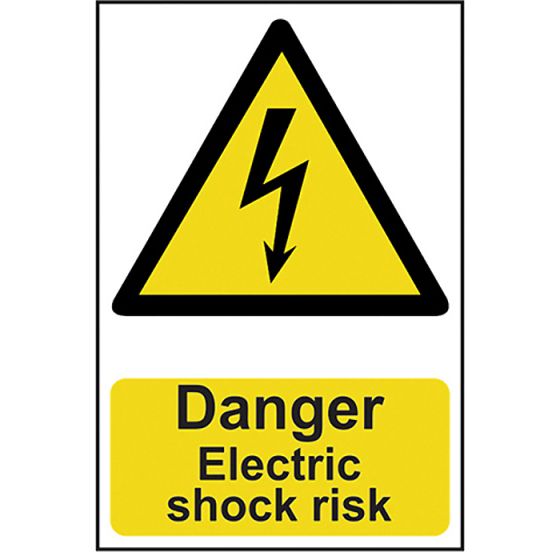 Danger Electric Shock Risk - PVC 200 x 300mm by Scan - 750