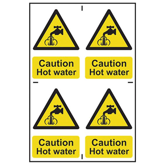 Caution Hot Water - PVC 200 x 300mm by Scan - 1309