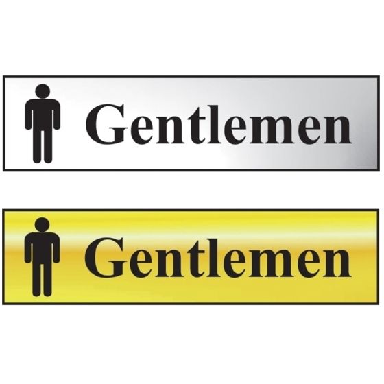 Gentlemen Bathroom Sign 200 x 50mm