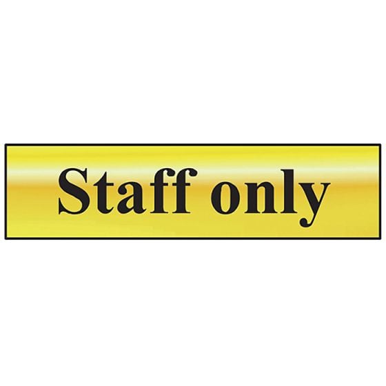 Staff Only - Polished Brass Effect 200 x 50mm by Scan - 6013