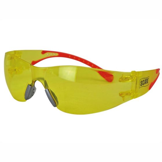 Flexi Wraparound Safety Glasses Scratch / Impact & UV Resistant-Amber Lens