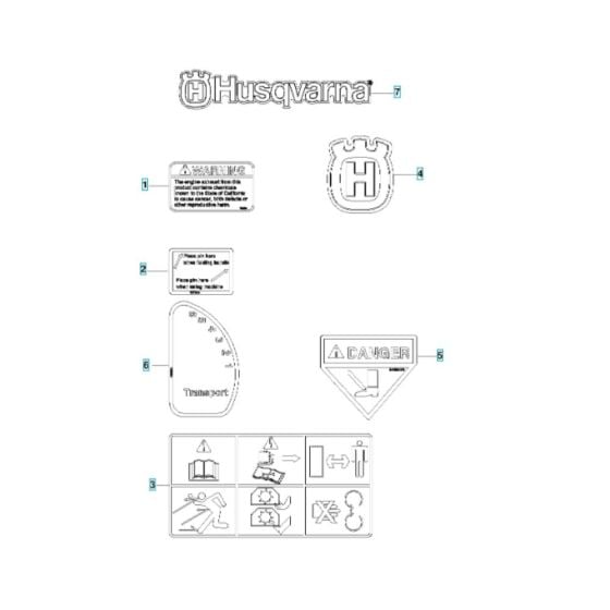 Decals for Husqvarna SD22B5DSA Dethatcher