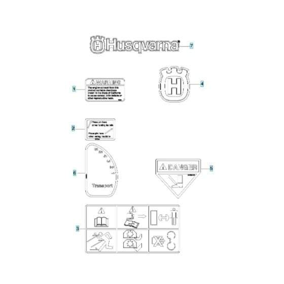 Decals for Husqvarna SD22H5DSA Dethatcher