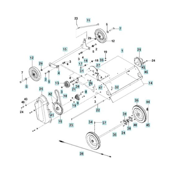 Frame Assembly for Husqvarna SD22H5DSA Dethatcher