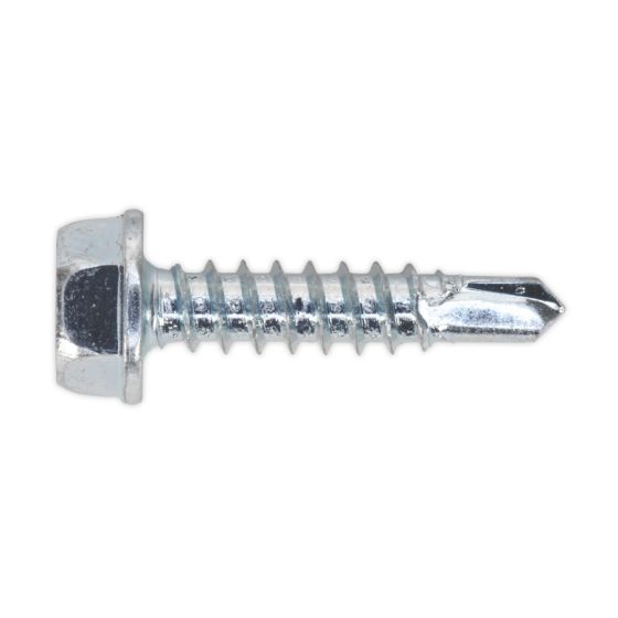 Self Drilling Screw 4.2 x 19mm Hex Head Zinc DIN 7504K Pack of 100 Sealey Part No. SDHX4219