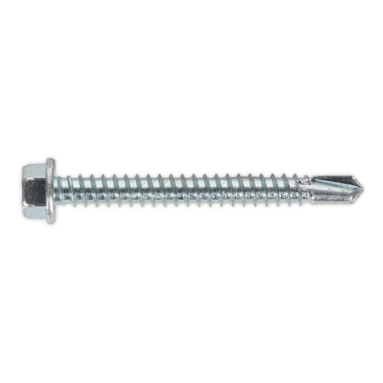 Self Drilling Screw 5.5 x 50mm Hex Head Zinc DIN 7504K Pack of 100 Sealey Part No. SDHX5550