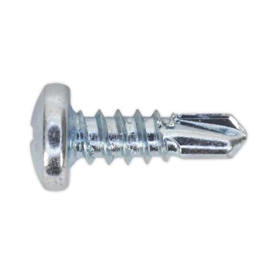 Self Drilling Screw 4.2 x 13mm Pan Head Phillips Zinc D7504N Pack of 100 Sealey Part No. SDPH4213